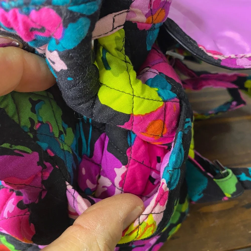 Vera Bradley Hilo Meadow Quilted Floral Fashion Backpack Drawstring Flap‎